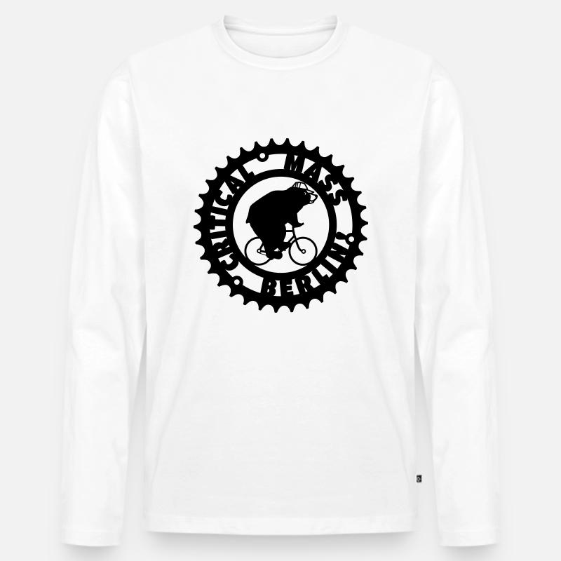 Critical Mass Berlin - Männer Premium Bio Langarmshirt - Weiß