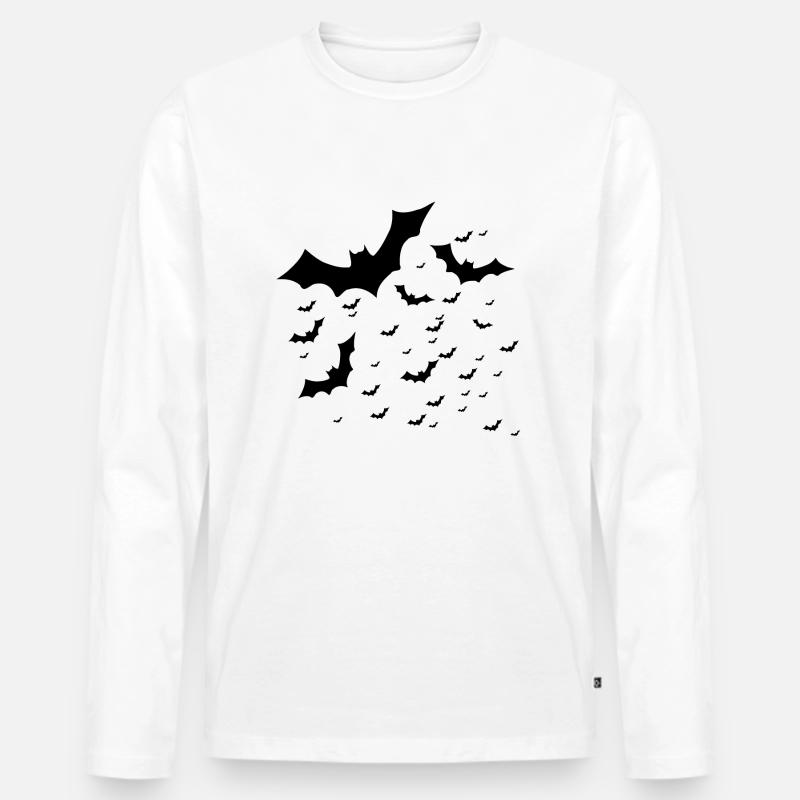 Fledermäuse - Männer Premium Bio Langarmshirt - Weiß