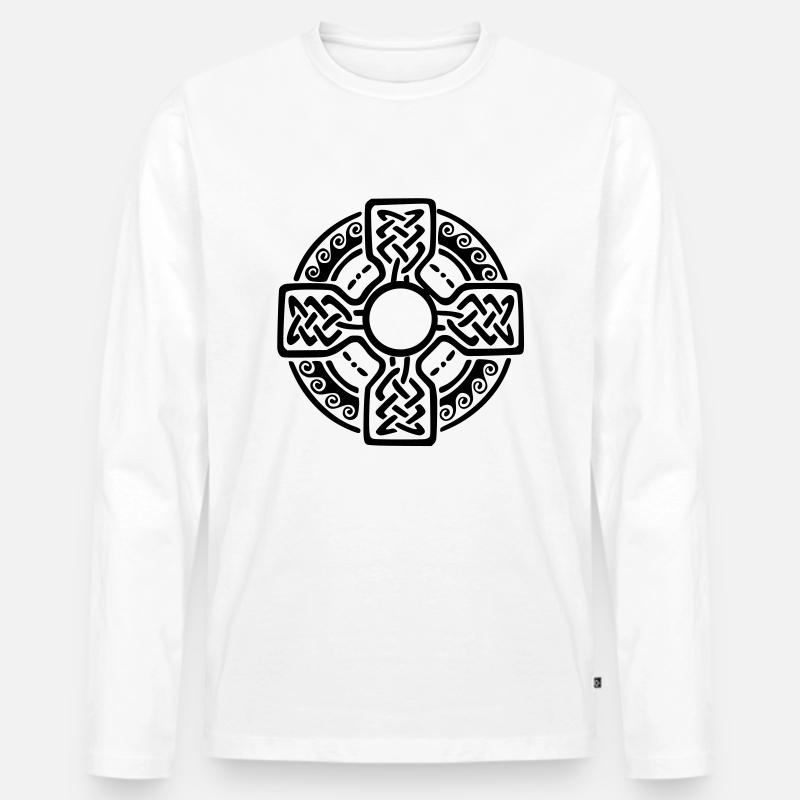keltische - Männer Premium Bio Langarmshirt - Weiß