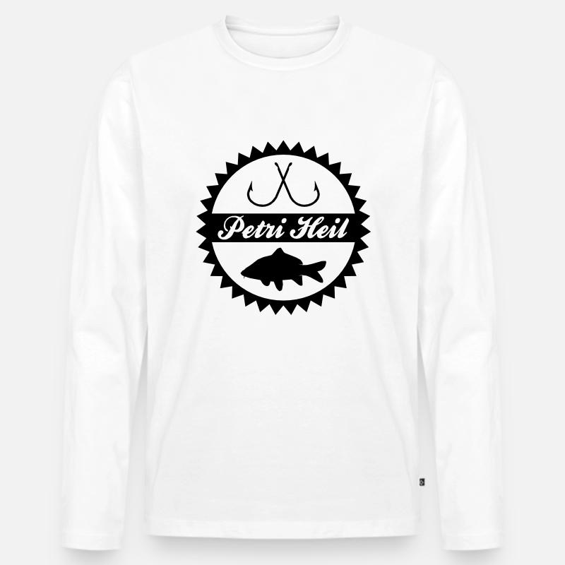 Petri Heil - Männer Premium Bio Langarmshirt - Weiß