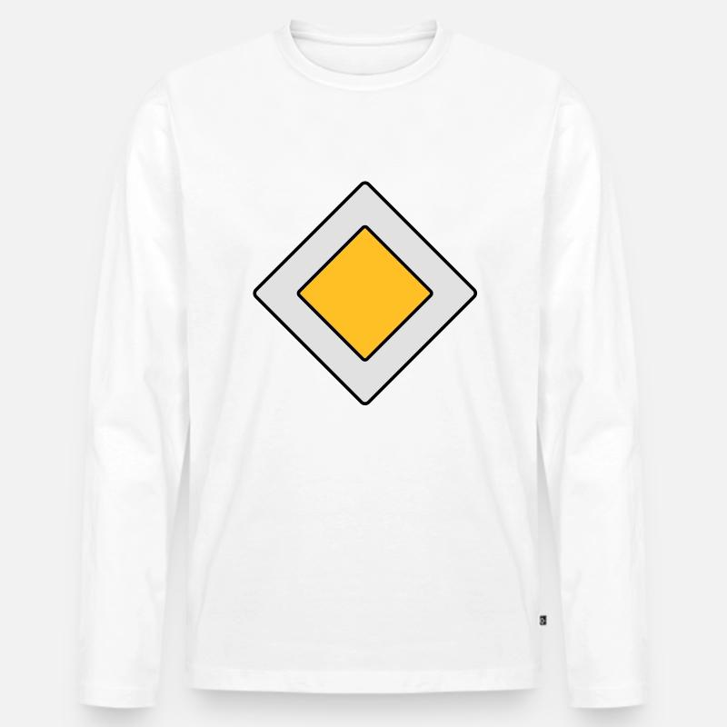 Vorfahrtsschild - Männer Premium Bio Langarmshirt - Weiß