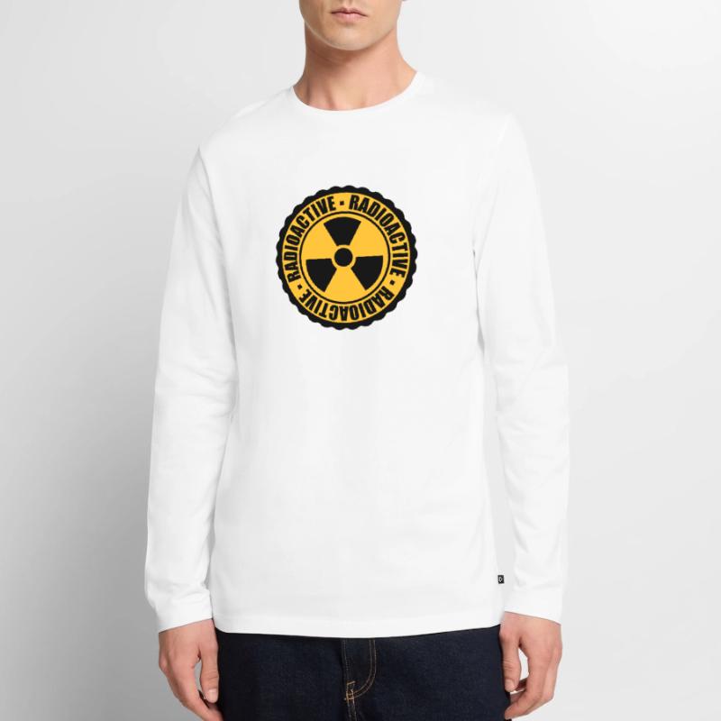 stamp danger caution caution caution atomic bomb Men's Premium Organic Long Sleeve Shirt