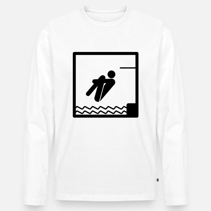 Arschbomber - Männer Premium Bio Langarmshirt - Weiß