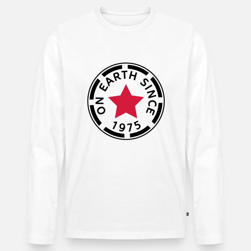 on earth since 1975 - Männer Premium Bio Langarmshirt - Weiß