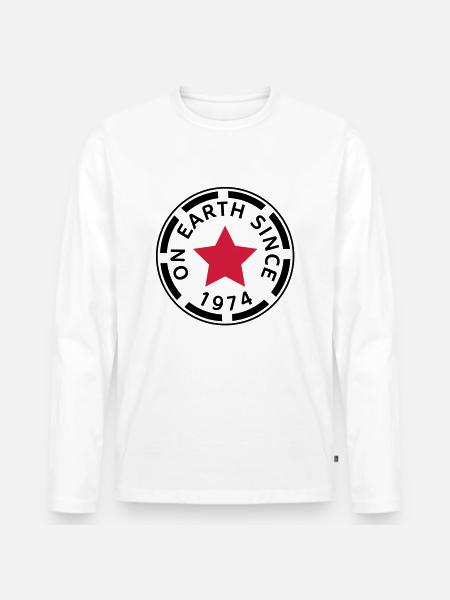 on earth since 1974 (uk) - Men's Premium Organic Long Sleeve Shirt - white