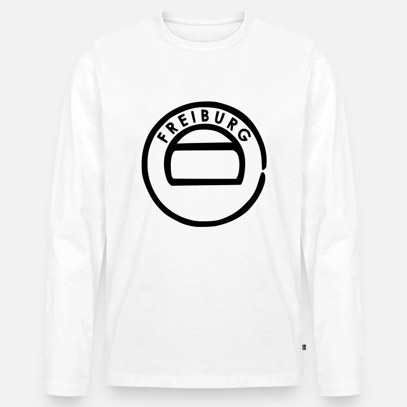 Freiburg - Männer Premium Bio Langarmshirt - Weiß