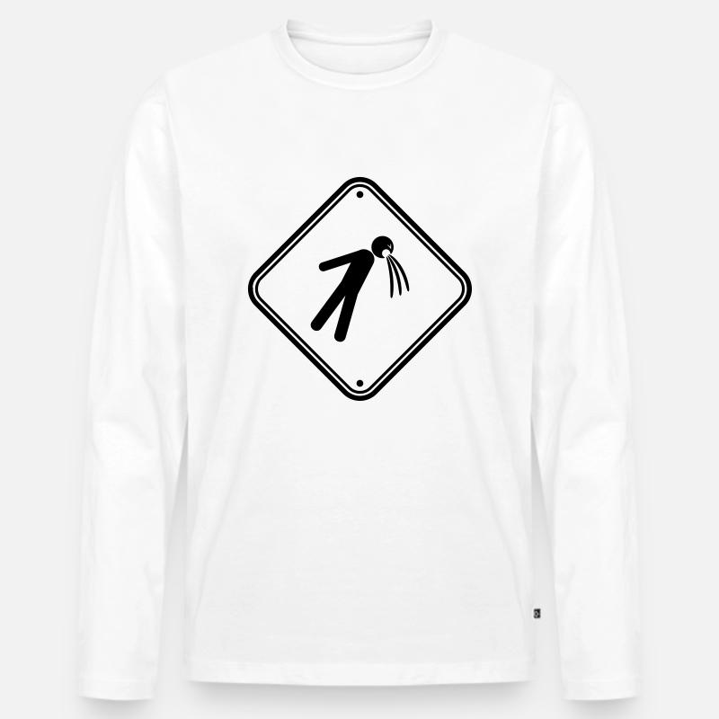 shield caution note vomit vomit - Men's Premium Organic Long Sleeve Shirt - white