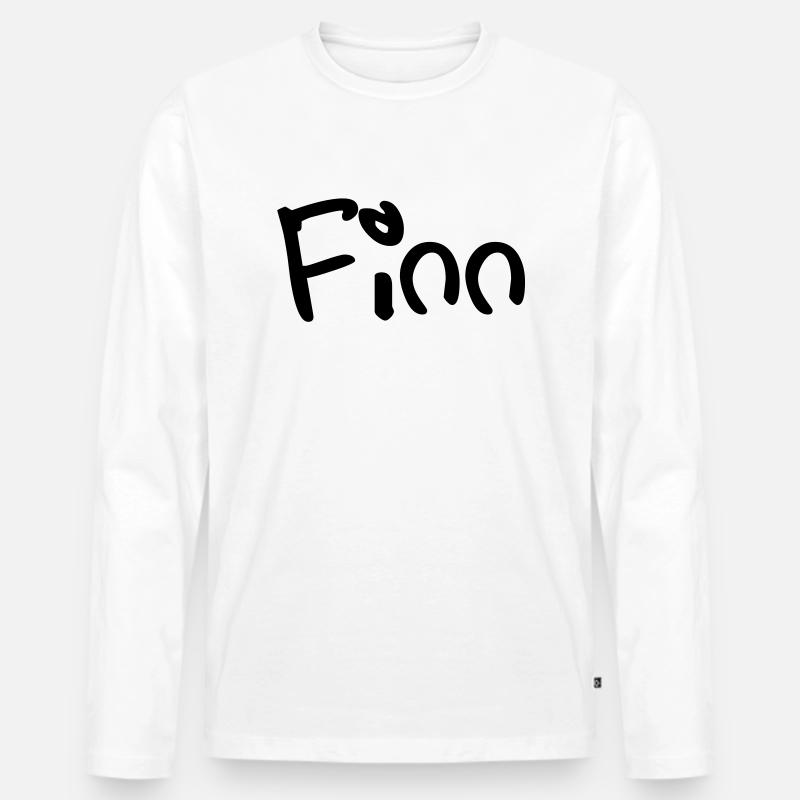 finn - Männer Premium Bio Langarmshirt - Weiß