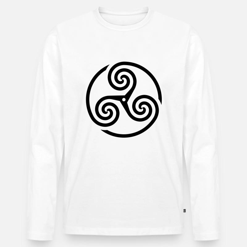 wheeled Triskele 03 - Männer Premium Bio Langarmshirt - Weiß