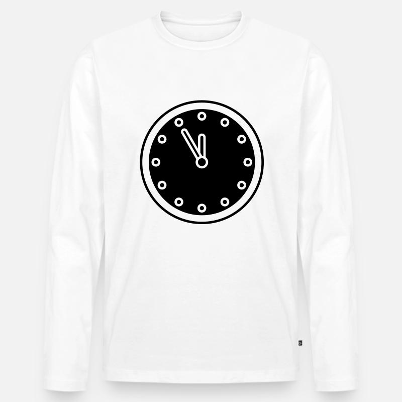 clock - Männer Premium Bio Langarmshirt - Weiß
