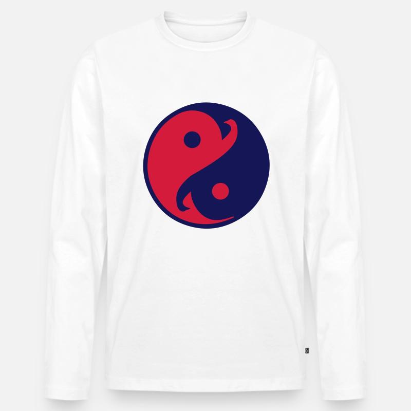 yin_yang_vec_2 de - Männer Premium Bio Langarmshirt - Weiß