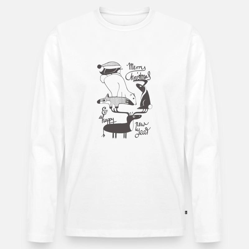 pyramide - Männer Premium Bio Langarmshirt - Weiß