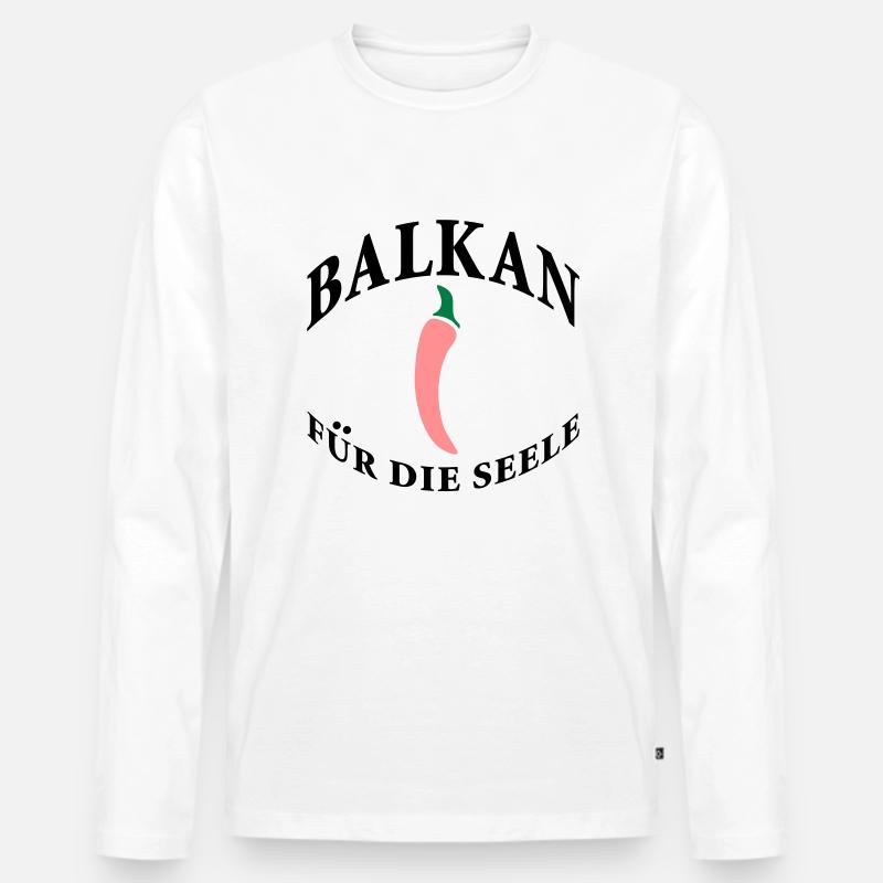 balkan für die seele - Männer Premium Bio Langarmshirt - Weiß