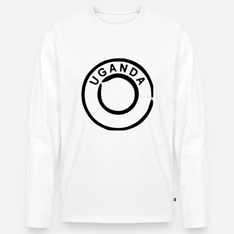 Uganda - Männer Premium Bio Langarmshirt - Weiß