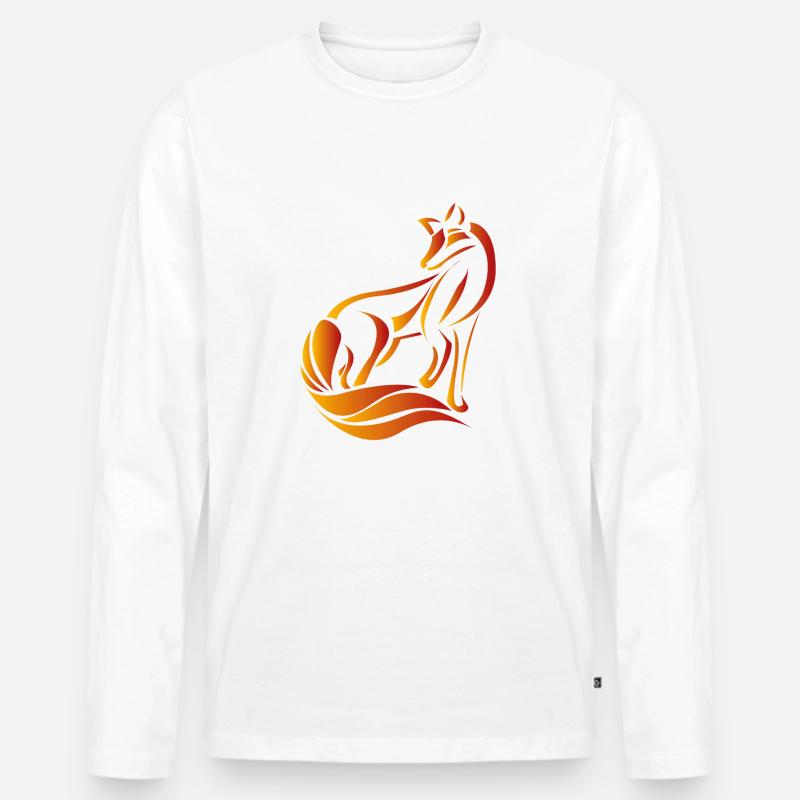 Fuchs - Männer Premium Bio Langarmshirt - Weiß