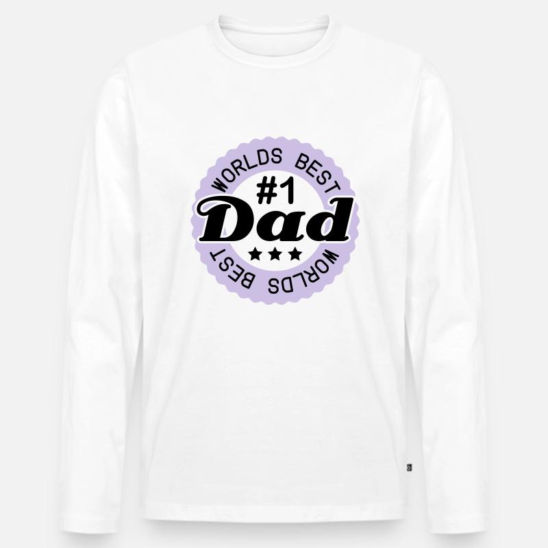 worlds_best_dad___f2 - Männer Premium Bio Langarmshirt - Weiß