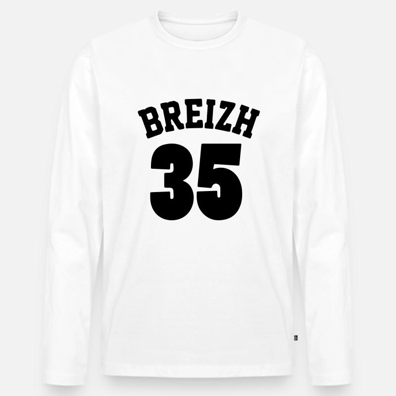 Breizh 35 - Männer Premium Bio Langarmshirt - Weiß