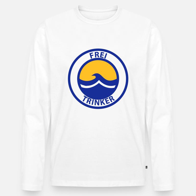 Freitrinker - Männer Premium Bio Langarmshirt - Weiß