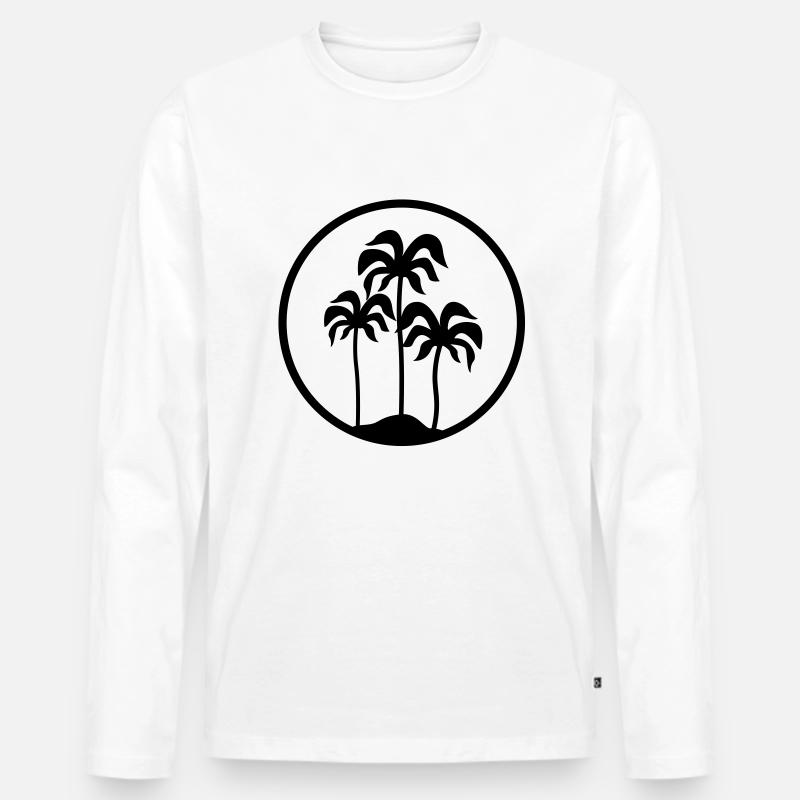 Palme palm trees - Männer Premium Bio Langarmshirt - Weiß
