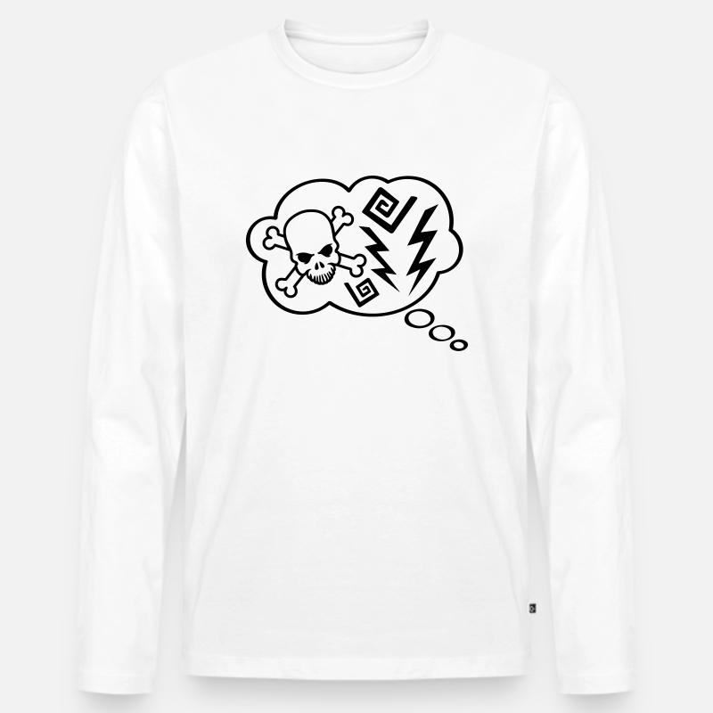 Think Bubble Angry - Männer Premium Bio Langarmshirt - Weiß