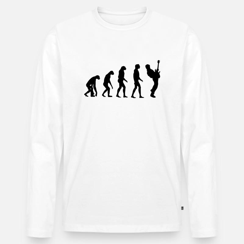 bass player evolution - Männer Premium Bio Langarmshirt - Weiß