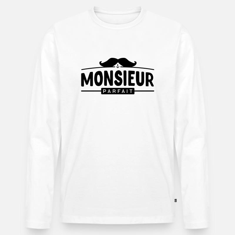 Herr perfekt - Männer Premium Bio Langarmshirt - Weiß
