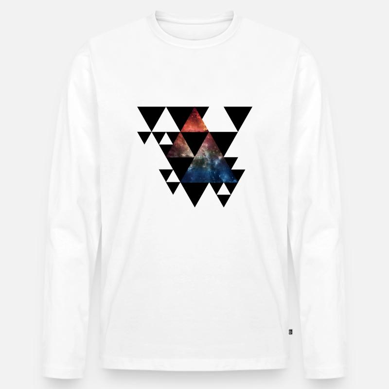 Triangles - Männer Premium Bio Langarmshirt - Weiß