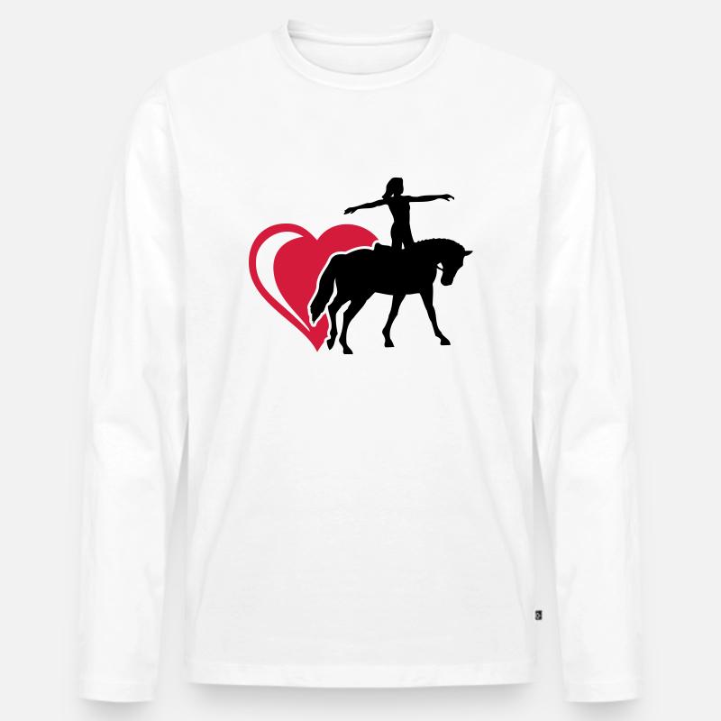 Herz Voltigieren - Männer Premium Bio Langarmshirt - Weiß
