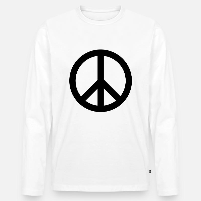 Peace Frieden - Männer Premium Bio Langarmshirt - Weiß