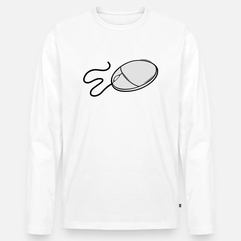Computer mouse - Männer Premium Bio Langarmshirt - Weiß