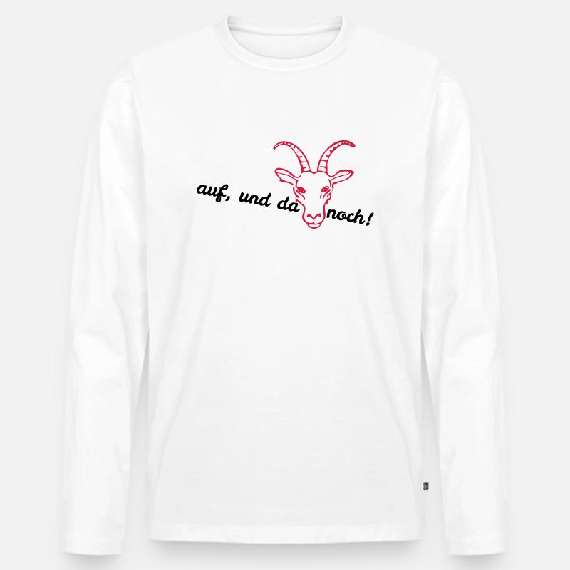 auf und da Goas noch - Männer Premium Bio Langarmshirt - Weiß