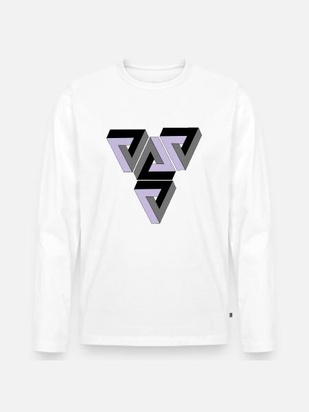 Penrose Triangle - T-shirt manches longues Premium bio Homme - blanc