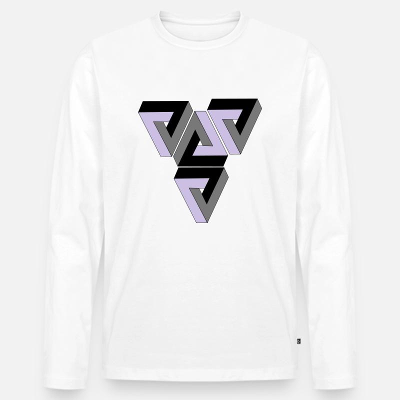 Penrose Triangle - Männer Premium Bio Langarmshirt - Weiß