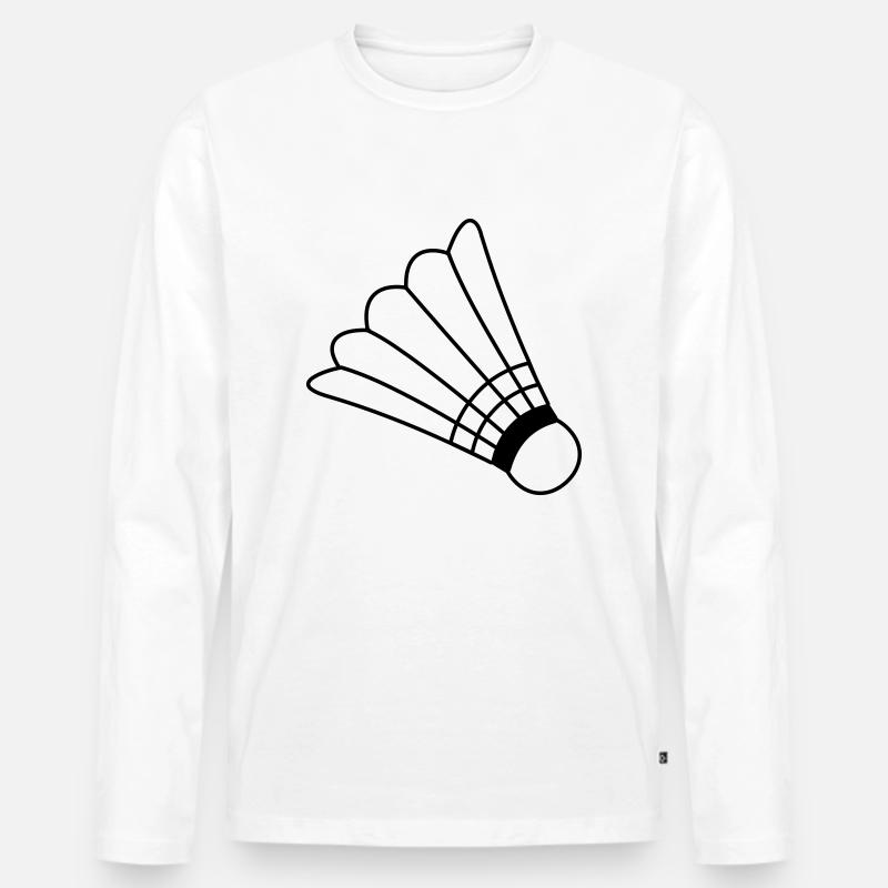 Badminton - Männer Premium Bio Langarmshirt - Weiß