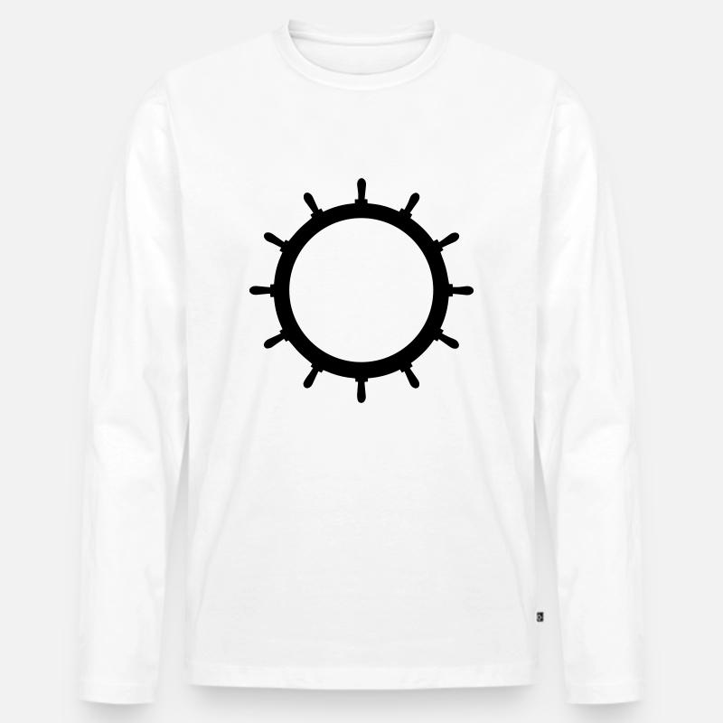 Steuerrad EMPTY 1c - Männer Premium Bio Langarmshirt - Weiß