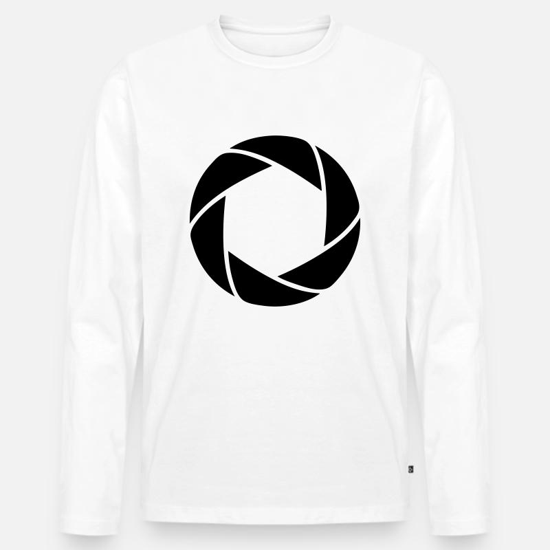 Iris - Fotoblende - Männer Premium Bio Langarmshirt - Weiß