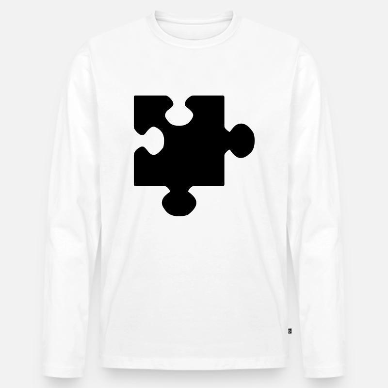 puzzel - Männer Premium Bio Langarmshirt - Weiß