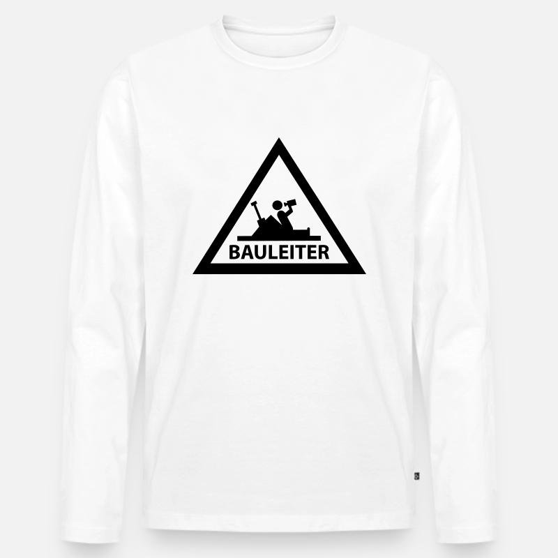 bauleiter - Männer Premium Bio Langarmshirt - Weiß