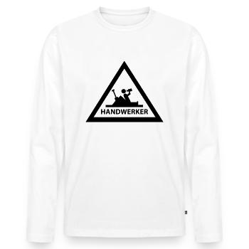 handwerker - Männer Premium Bio Langarmshirt - Weiß - Vorne - Nico (187cm)