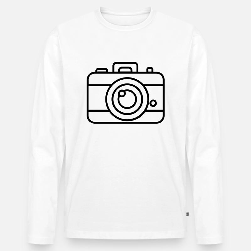 Kamera - Männer Premium Bio Langarmshirt - Weiß