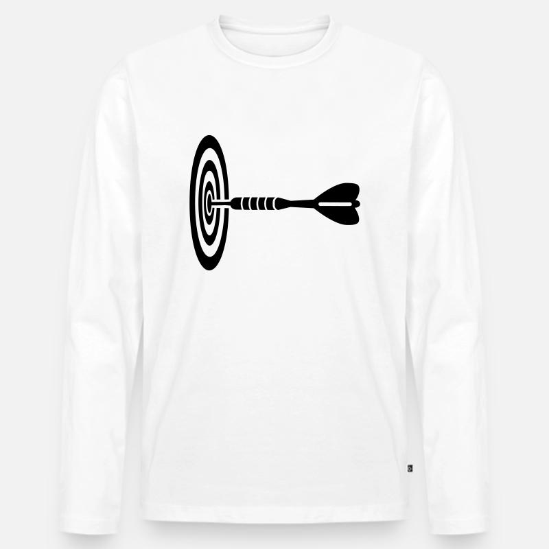Darts - Männer Premium Bio Langarmshirt - Weiß