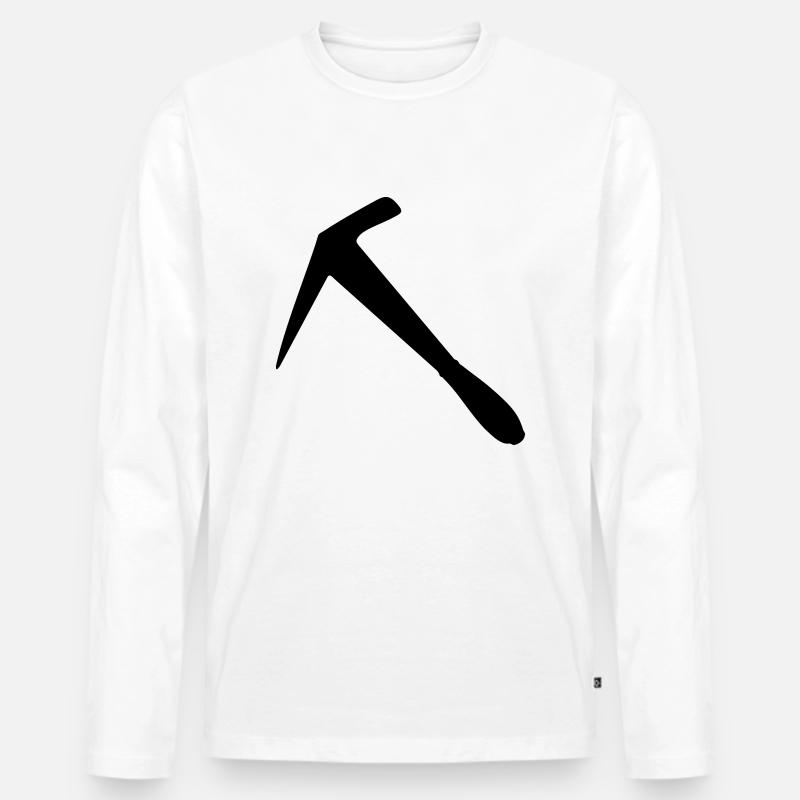 Schieferhammer Dachdecker - Männer Premium Bio Langarmshirt - Weiß