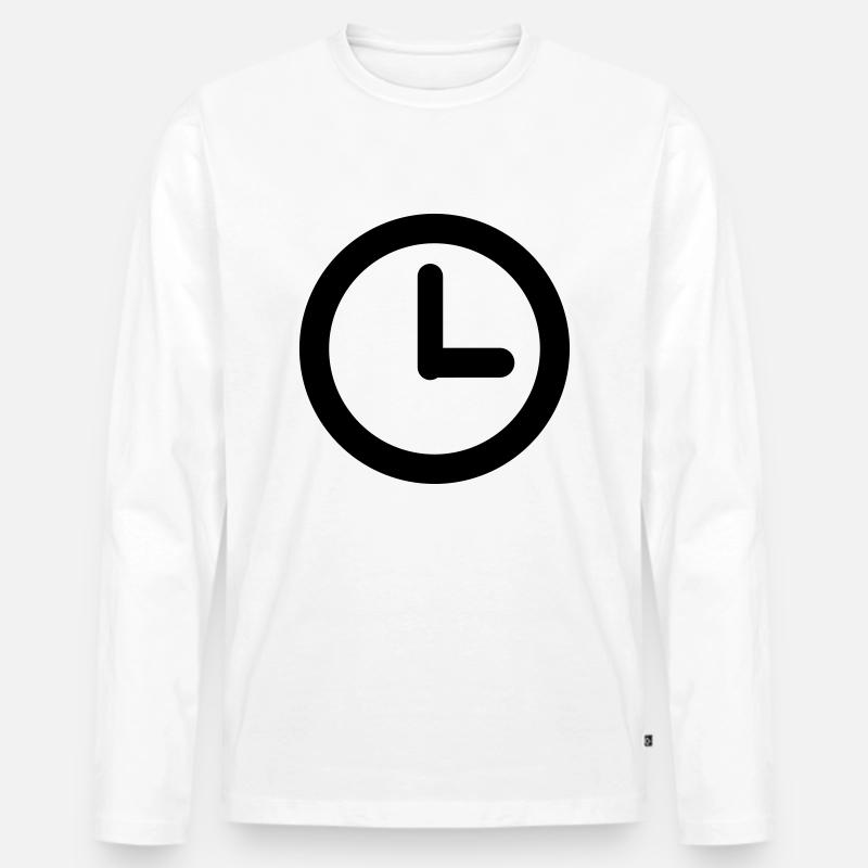 uhr - Männer Premium Bio Langarmshirt - Weiß
