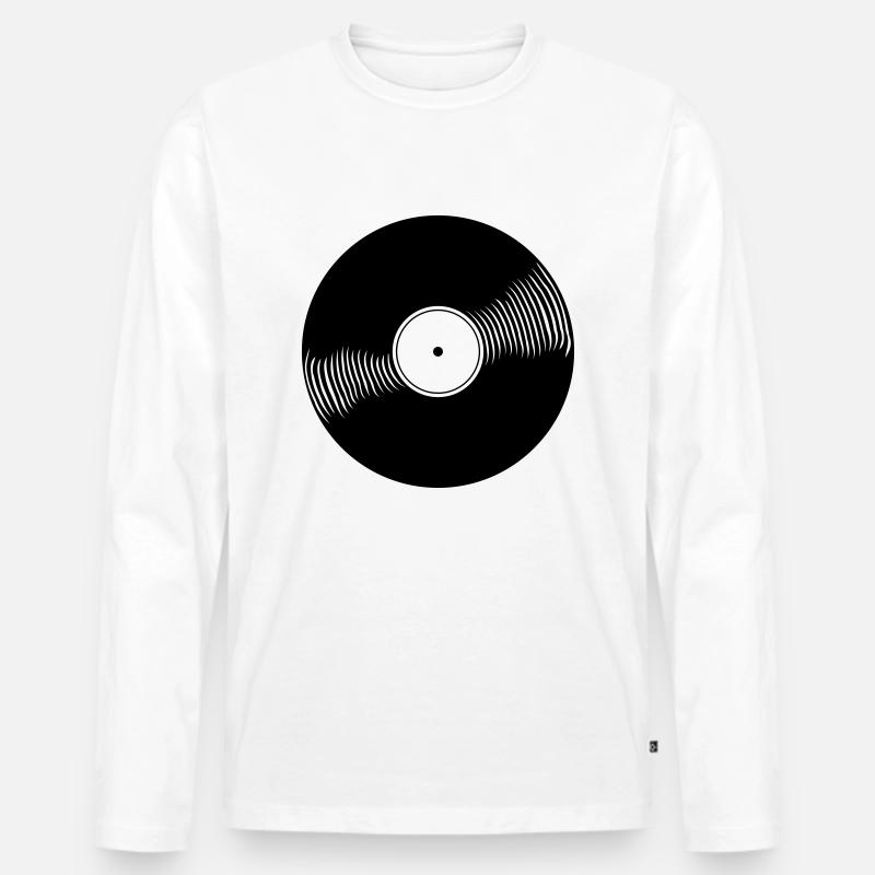 DJ - Schallplatte - Männer Premium Bio Langarmshirt - Weiß