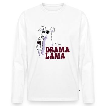 Drama Lama - Männer Premium Bio Langarmshirt - Weiß - Vorne - Nico (187cm)