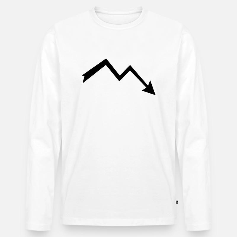 Pfeil - Männer Premium Bio Langarmshirt - Weiß