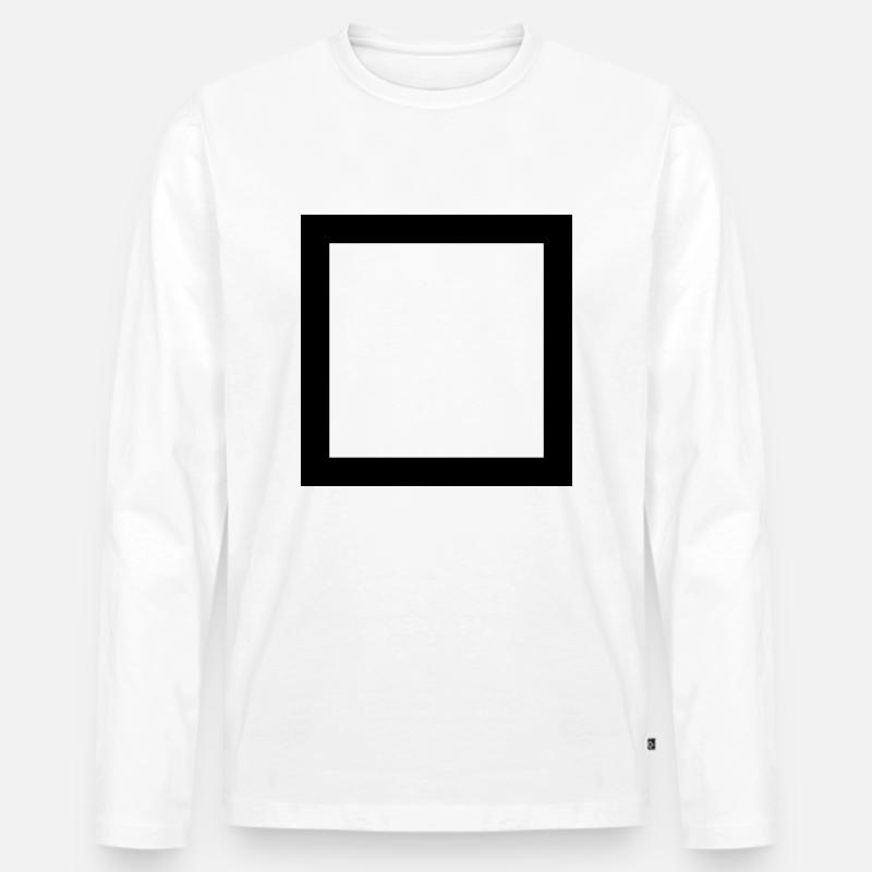 Quadrat - Männer Premium Bio Langarmshirt - Weiß