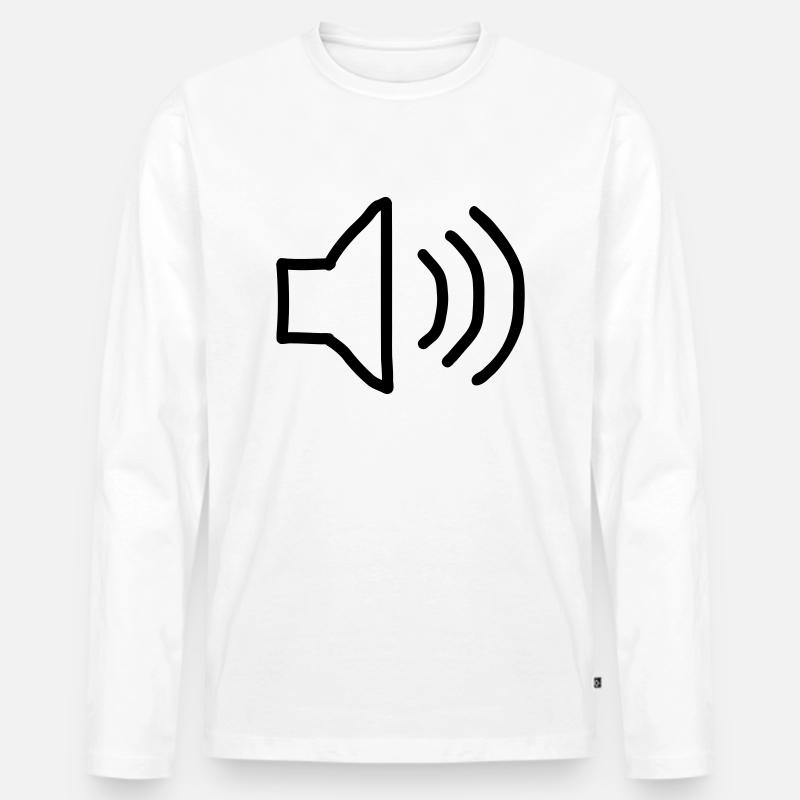 Lautsprecher - Männer Premium Bio Langarmshirt - Weiß