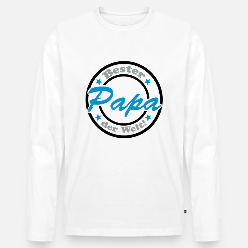 bester_papa_der_welt2 - Männer Premium Bio Langarmshirt - Weiß