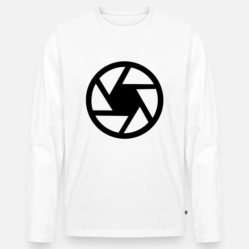 Kamera - Männer Premium Bio Langarmshirt - Weiß